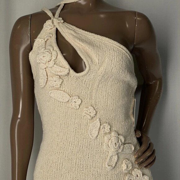 JLUXLABEL Women’s Sea Soul One-Shoulder Midi Dress Ivory Size M - Picture 9 of 10